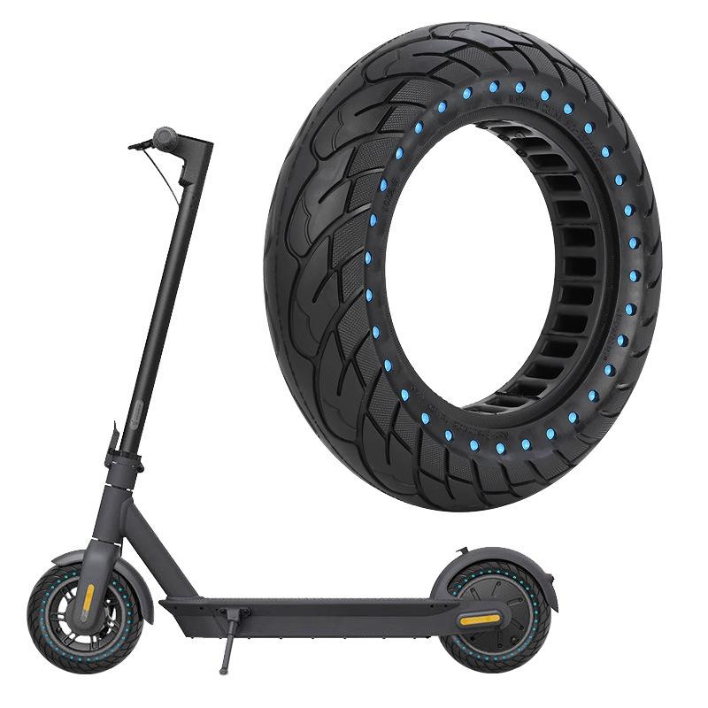 10x2.5 Inflatable Honeycomb Solid Run-flat Tire for Electric Scooter - Blue - 44Mm Slot Red