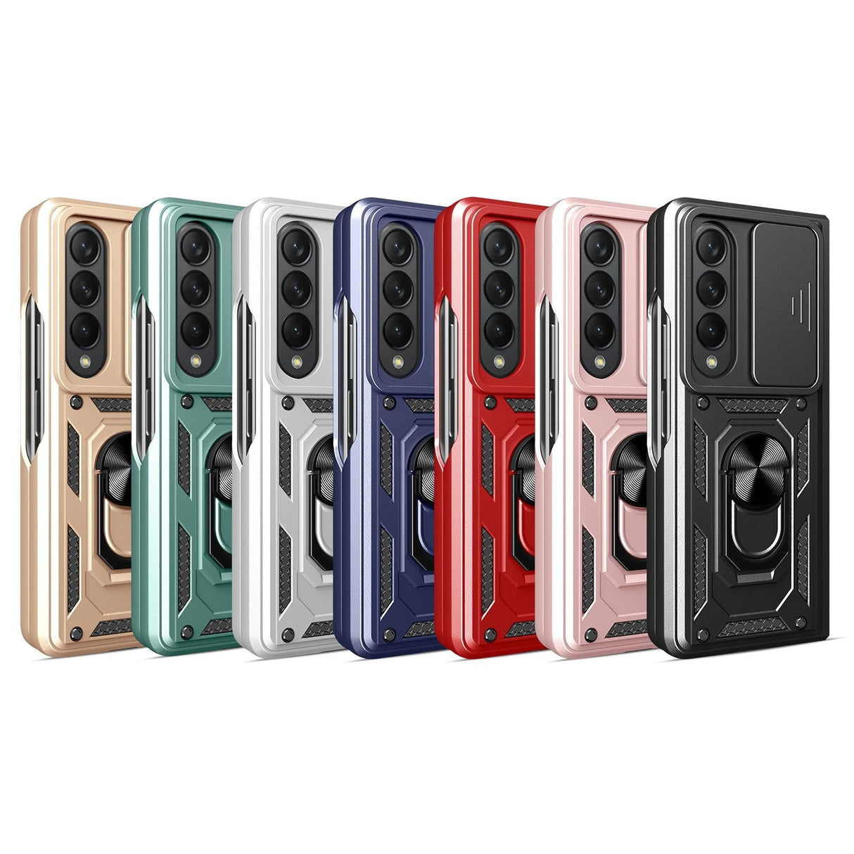 For Samsung Galaxy Z Fold4 5G Tpu Pc Case With Sliding Camera Cover - Green