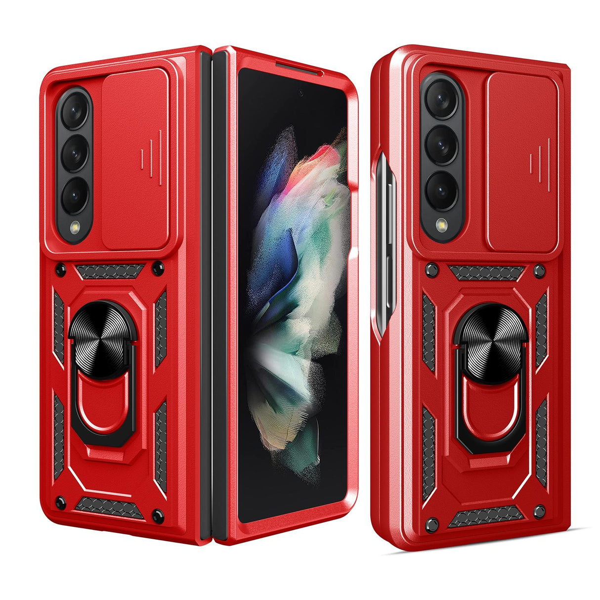 For Samsung Galaxy Z Fold4 5G Tpu Pc Case With Sliding Camera Cover - Green