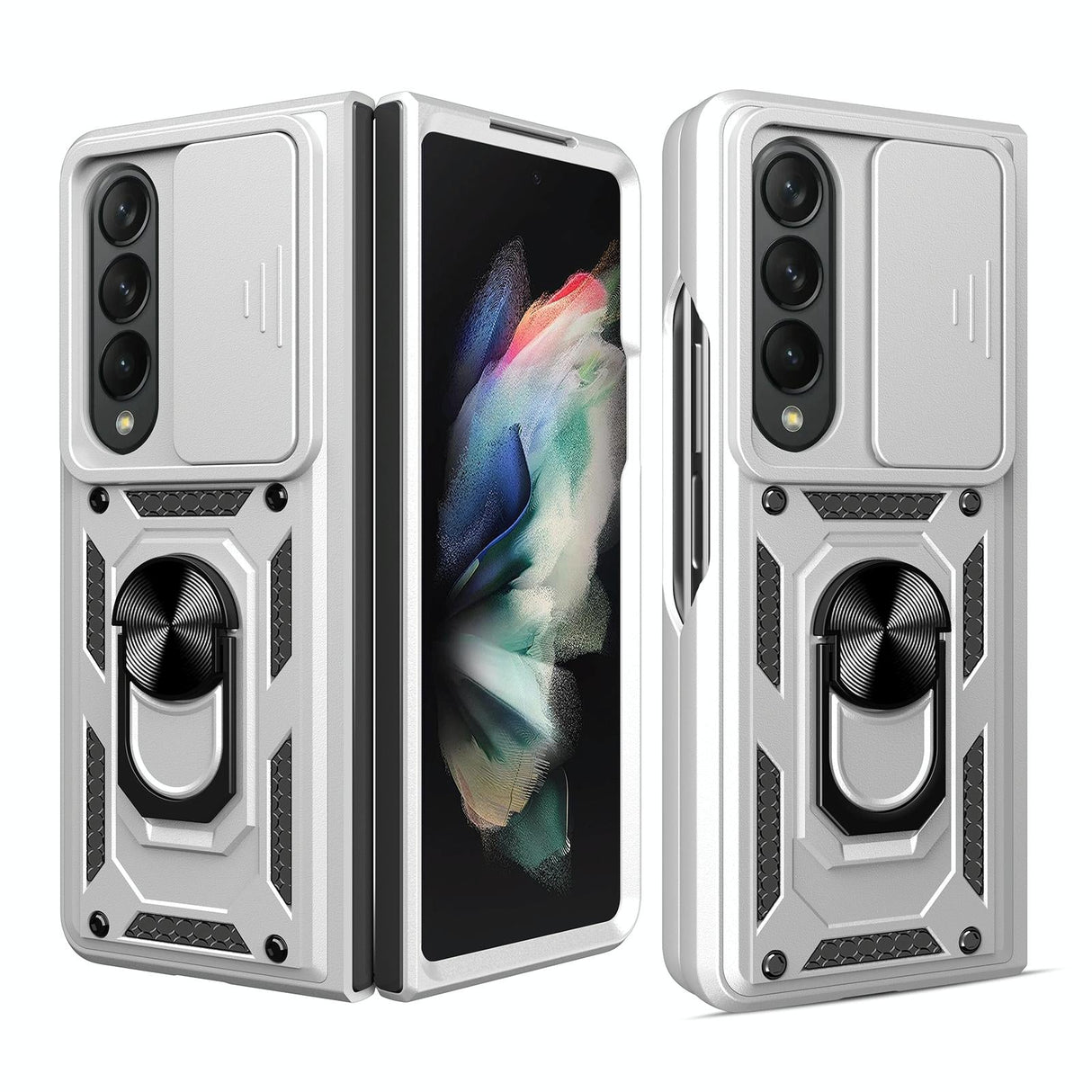 For Samsung Galaxy Z Fold4 5G Tpu Pc Case With Sliding Camera Cover - Green