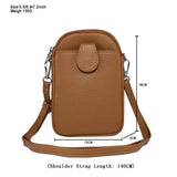 Litchi Texture Phone Crossbody Bag Leather Case For 5.5 Inch - 7.2 Inch Phones - Green