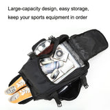 Waterproof Fitness Backpack For Swimming And Travel - Simple Black Bottom Blue Word