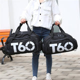 Waterproof Fitness Backpack For Swimming And Travel - Simple Black Bottom Blue Word
