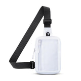 Crossbody Chest Pack For Outdoor Sports Unisex Cell Phone Bag - White - Front View