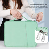 Leather Portable Bag with Cloth Texture - Black