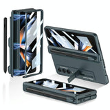For Samsung Galaxy Z Fold4 5G Foldable Magnetic Flip Case With Holder & Pen Slot - Gkk - Silver - Extra Image