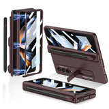 For Samsung Galaxy Z Fold4 5G Foldable Magnetic Flip Case With Holder & Pen Slot - Gkk - Silver - Extra Image