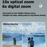 4K Hd Optical Zoom Digital Camera 60Mp Dual Screen Selfie Camera No Memory - Silver - 45-Degree Angle