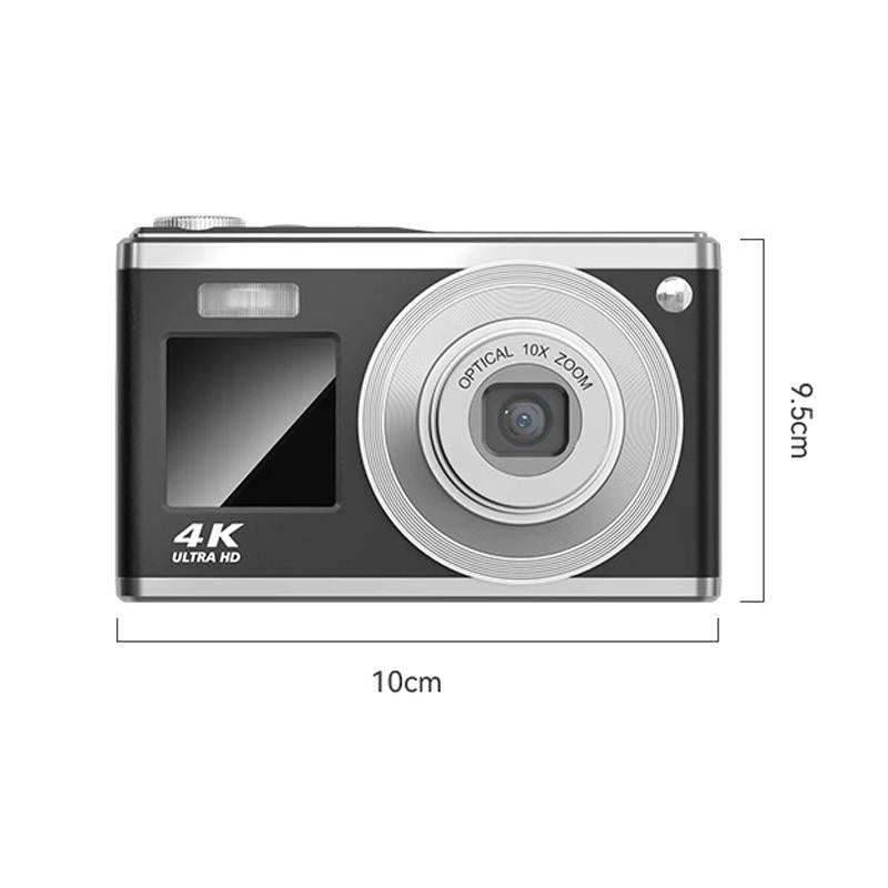 4K Hd Optical Zoom Digital Camera 60Mp Dual Screen Selfie Camera No Memory - Silver