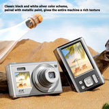 4K Hd Optical Zoom Digital Camera 60Mp Dual Screen Selfie Camera No Memory - Silver - Extra Image