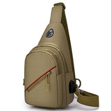 Men Oxford Cloth Crossbody Chest Bag Outdoor Leisure Single Shoulder Bag - Au Digital - Front View