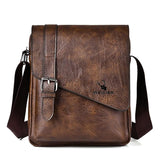 Retro Crossbody Messenger Bag Large Capacity - Dark Brown
