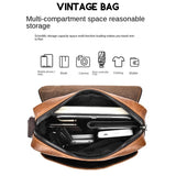 Retro Crossbody Messenger Bag Large Capacity - Dark Brown