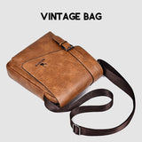 Retro Crossbody Messenger Bag Large Capacity - Dark Brown