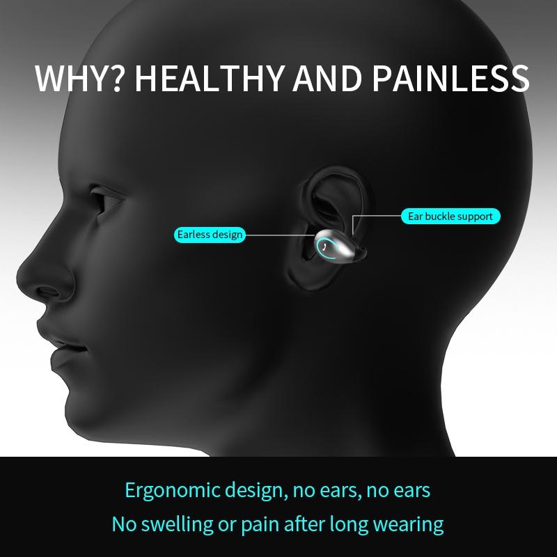 Ultra-light Wireless Bluetooth Earphones - Yx08 Stereo V5.0 - Grey