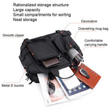 Large Capacity Men Shoulder Messenger Bag Fits Laptops Multi Functional - Grey - Side View