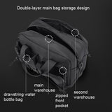 Large Capacity Men Shoulder Messenger Bag Fits Laptops Multi Functional - Grey - 45-Degree Angle