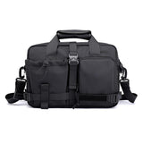 Large Capacity Men Shoulder Messenger Bag Fits Laptops Multi Functional - Grey - Low Angle