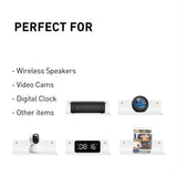 Set of 2 Wall Mounts for Speakers and Surveillance Cameras - White