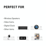 Set of 2 Wall Mounts for Speakers and Surveillance Cameras - White - Top-Down View