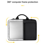 13.3 Inch Detachable Shoulder Laptop Bag - Thickened Polyester - Silver Gray - Top-Down View