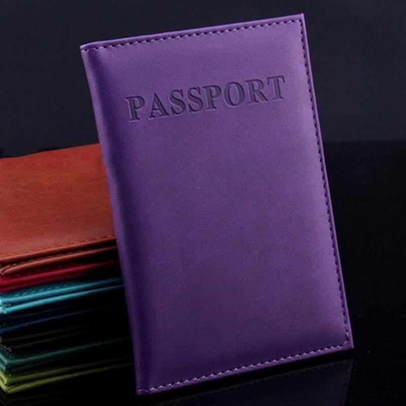 Travel Passport Cover Faux Leather Holder - Deep Blue