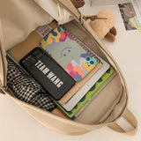 Versatile Large Capacity Backpack For Students - White - Rear View