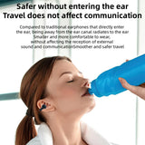 Wireless Earphones with Digital Display and Charging Case - Blue - Top-Down View