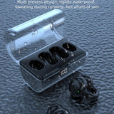 Wireless Earphones with Digital Display and Charging Case - Blue - 45-Degree Angle