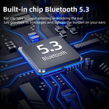 Wireless Earphones with Digital Display and Charging Case - Blue - Low Angle