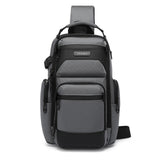 Lightweight Men Waterproof Crossbody Chest Bag Travel Companion - Grey