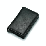 Anti Magnetic Rfid Leather Metal Wallet Universal Fit Black - Coffee