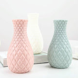 Hydroponic Plastic Vase for Dry and Wet Flower Arrangements - Desktop Furnishings - Blue - Rear View