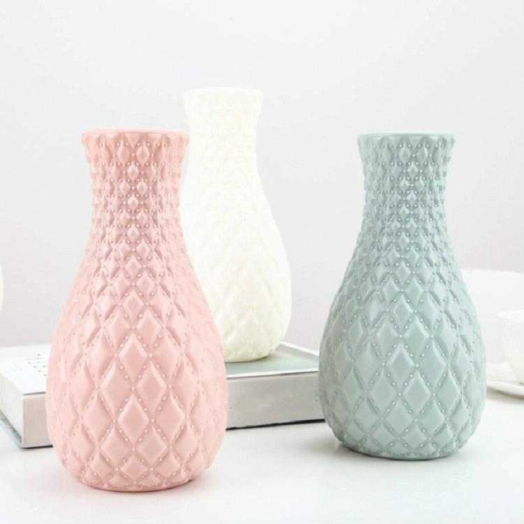 Hydroponic Plastic Vase for Dry and Wet Flower Arrangements - Desktop Furnishings - Blue