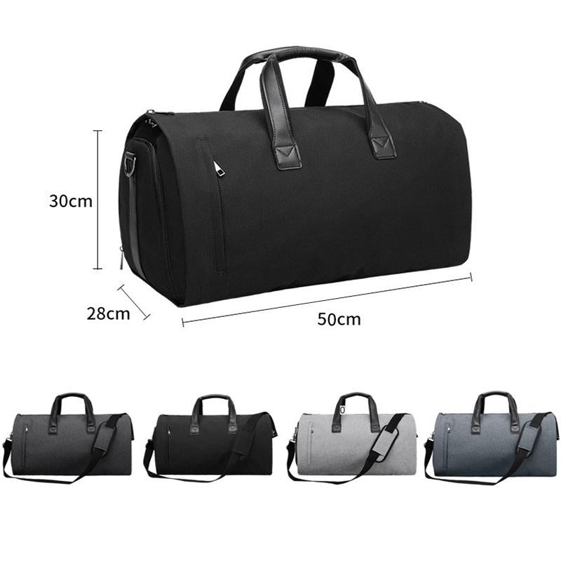 Shoe Compartment Travel Suit Bag - Compact & Organized - Dark Grey