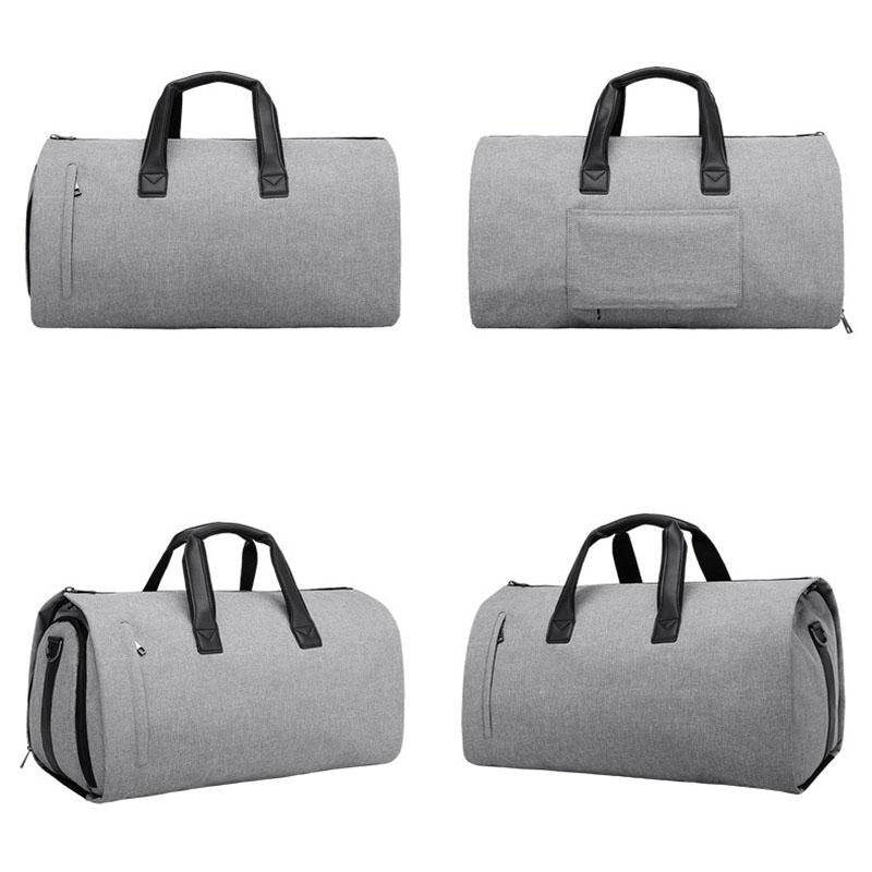 Shoe Compartment Travel Suit Bag - Compact & Organized - Dark Grey
