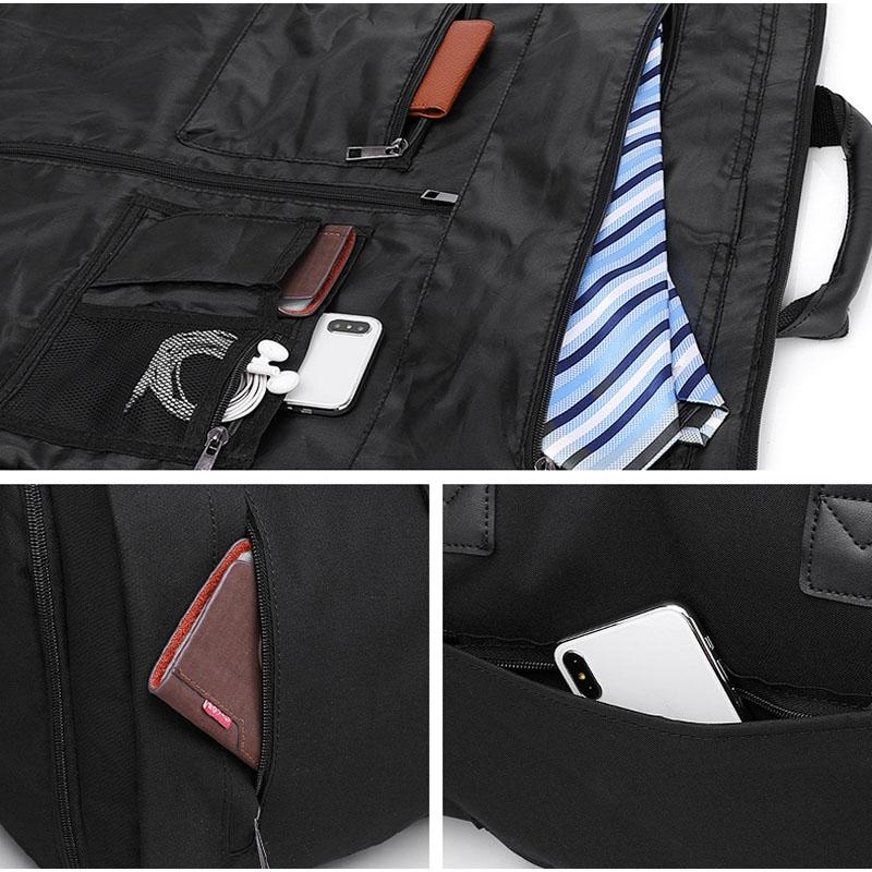 Shoe Compartment Travel Suit Bag - Compact & Organized - Dark Grey
