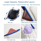 Versatile Contrast Shoulder Bag For Students - White Blue
