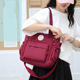 Versatile Contrast Shoulder Bag For Students - White Blue