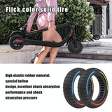 Colourful 2.5-7 Inch Honeycomb Tires for Xiaomi Scooter 4 / 4 Pro - Off-road Flick Design - Red - Top-Down View