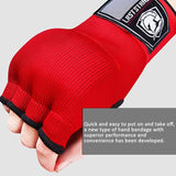 Protective Half Finger Boxing Gloves With Gel Padding And Wrist Support - One Size - Black - Rear View