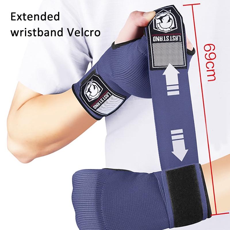 Protective Half Finger Boxing Gloves With Gel Padding And Wrist Support - One Size - Black