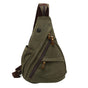 Spacious Canvas Chest Bag For Men - Army Green