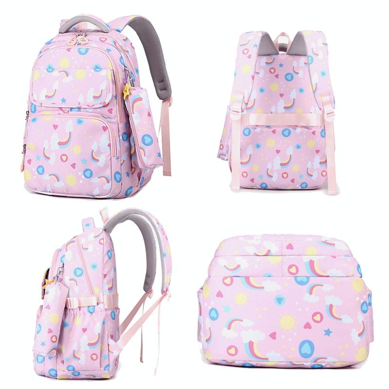 Kids Backpack Set with Lunch Bag & Pencil Case - 3 in 1 - Purple