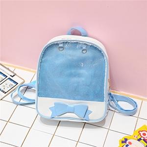 Mini Clear Kids Backpack with Bow - Perfect for School - Green