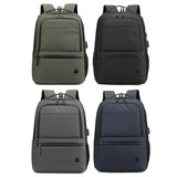 Men Usb Backpack with Charging Port - Dark Blue - Top-Down View