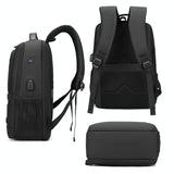 Men Usb Backpack with Charging Port - Dark Blue - 45-Degree Angle