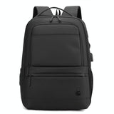 Men Usb Backpack with Charging Port - Dark Blue - Close-Up Angle