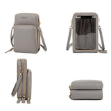 Multifunctional Touch Screen Phone Bag - Red Wine - Top-Down View