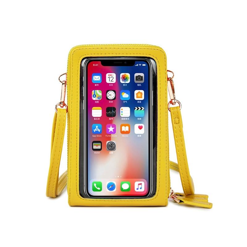 Multifunctional Touch Screen Phone Bag - Red Wine